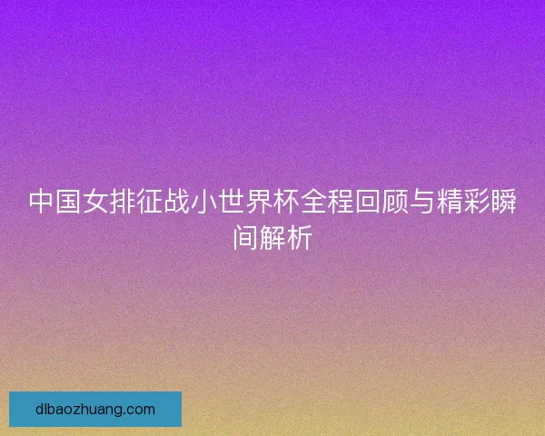 中国女排征战小世界杯全程回顾与精彩瞬间解析